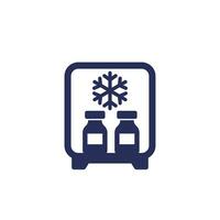 vaccine in the fridge icon on white vector