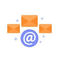 email campaign icon, flat vector