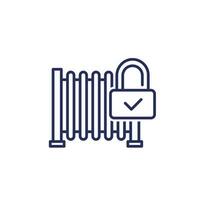 automatic gate locked line icon vector