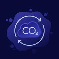 co2 gas, carbon dioxide offset icon, vector design