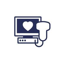 cardiac ultrasound scanner, echocardiogram icon, sonography vector