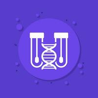 dna swab tests vector icon with test tubes