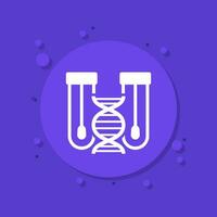 dna swab tests vector icon with test tubes