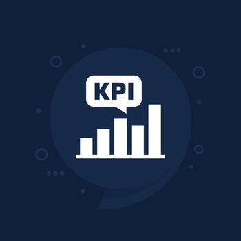 KPI vector icon with a graph