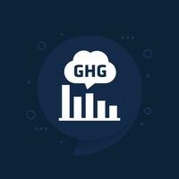 GEI, invernadero gas emisiones niveles gráfico vector icono