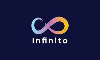 Logo vector infinity gradation color minimalist concept symbol eternity design element technology connection link digital