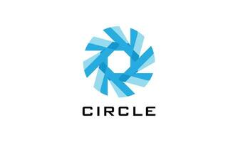 Logo vector circle sign decoration stylish branding creativity round concept minimalist design blue color ellipse style