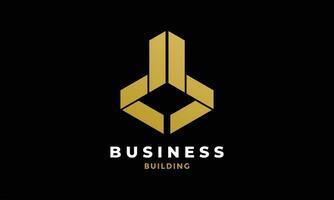 Building logo vector concept real estate property construction tower architect luxury marketing business brand