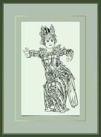 Balinese dancer hand drawn sketch vector .eps 10