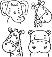 hand drawn cute animal and text for templates vector