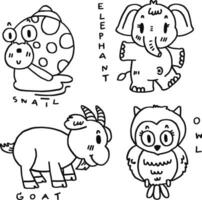 hand drawn cute animal and text for templates vector