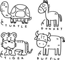 hand drawn cute animal and text for templates vector