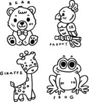 hand drawn cute animal and text for templates vector