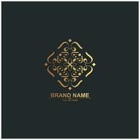 luxury ornament logo line art vector