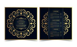 Luxury Menu Layout with Ornamental Elements vector