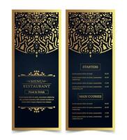 Luxury Menu Layout with Ornamental Elements vector