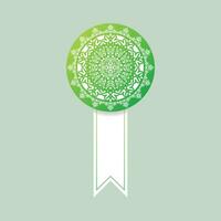 elegant green mandala ribbon design vector