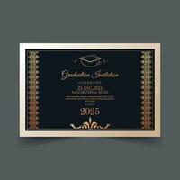 Elegant dark graduation invitation template vector