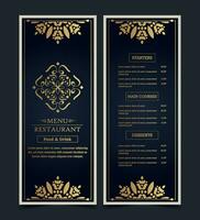Luxury Menu Layout with Ornamental Elements vector