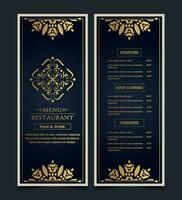 Luxury Menu Layout with Ornamental Elements vector