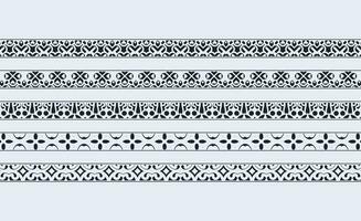 ornament style ethnic seamless borders set vector