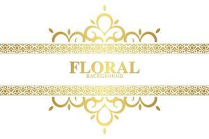 fondo de marco floral decorativo dorado de lujo vector