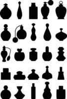 Bottle of perfume set of silhouette of perfume bottles fragrance bottle icon vector