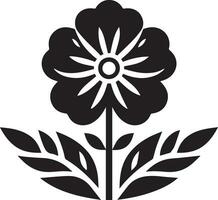 Minimal Flowere icon vector silhouette black color white background