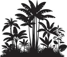 Jungle Plant vector silhouette black color