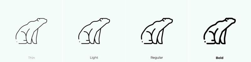 polar oso icono. delgado, luz, regular y negrita estilo diseño aislado en blanco antecedentes vector