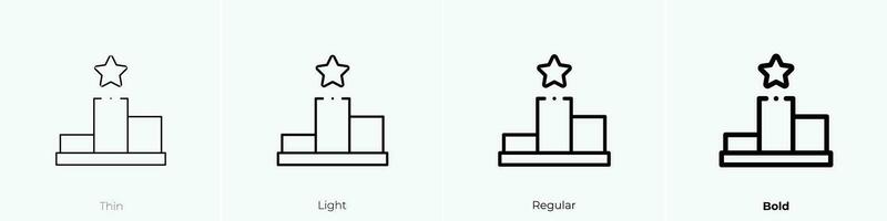 podio icono. delgado, luz, regular y negrita estilo diseño aislado en blanco antecedentes vector