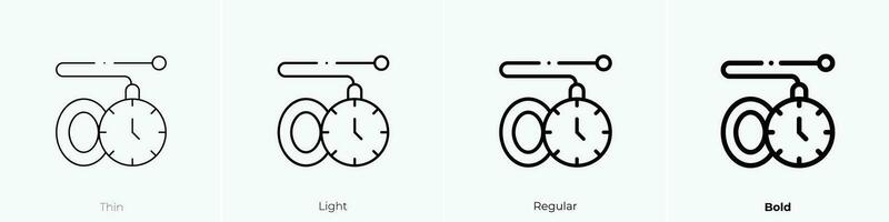 pocket watch icon. Thin, Light, Regular And Bold style design isolated on white background vector