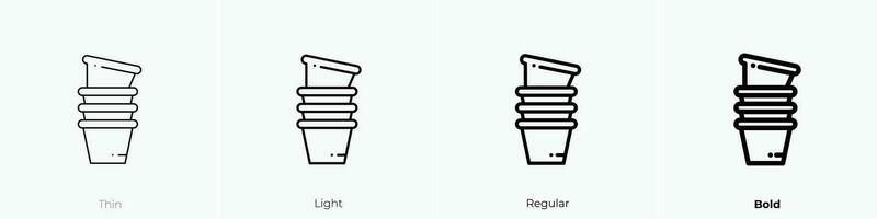pots icon. Thin, Light, Regular And Bold style design isolated on white background vector