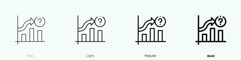 predicción icono. delgado, luz, regular y negrita estilo diseño aislado en blanco antecedentes vector