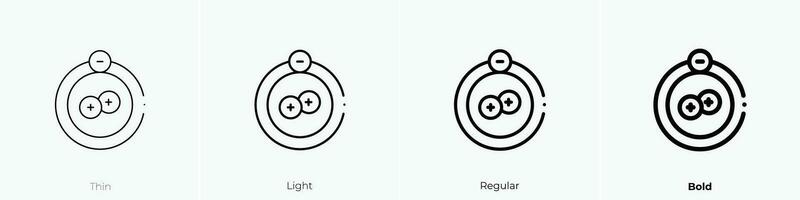 positive ion icon. Thin, Light, Regular And Bold style design isolated on white background vector