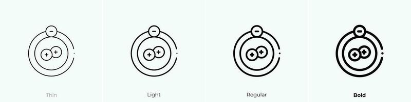 positive ion icon. Thin, Light, Regular And Bold style design isolated on white background vector