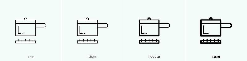 pot icon. Thin, Light, Regular And Bold style design isolated on white background vector