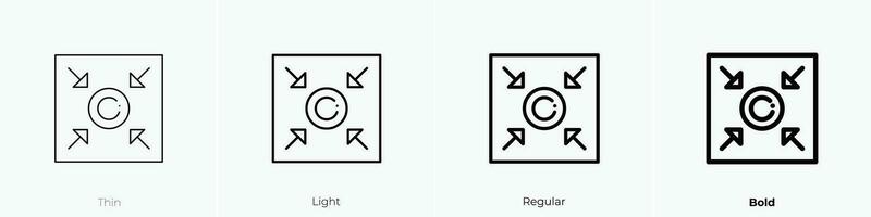 point icon. Thin, Light, Regular And Bold style design isolated on white background vector