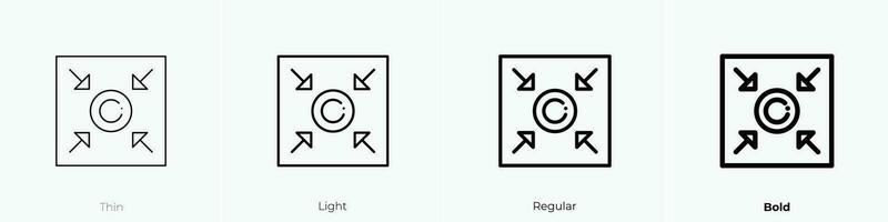 point icon. Thin, Light, Regular And Bold style design isolated on white background vector