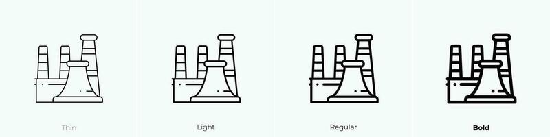 power plant icon. Thin, Light, Regular And Bold style design isolated on white background vector