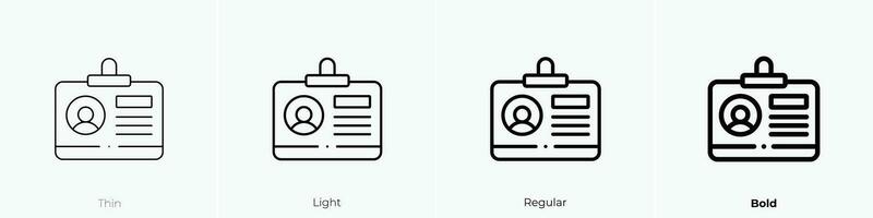 press pass icon. Thin, Light, Regular And Bold style design isolated on white background vector