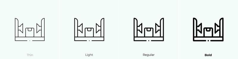 prensa icono. delgado, luz, regular y negrita estilo diseño aislado en blanco antecedentes vector