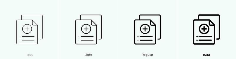 prescription icon. Thin, Light, Regular And Bold style design isolated on white background vector