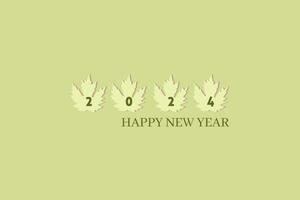 Soft color background design for new year 2024 with leaf. Vector illustration.