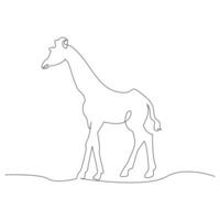 Giraffe one line continuous outline vector art drawing and simple minimalist design