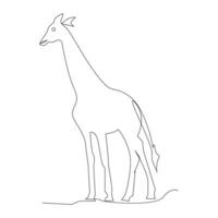 Giraffe one line continuous outline vector art drawing and simple minimalist design