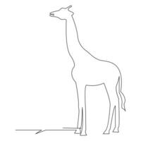 Giraffe one line continuous outline vector art drawing and simple minimalist design