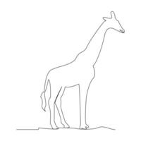 Giraffe one line continuous outline vector art drawing and simple minimalist design