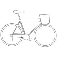 Bicycle single line continuous  outline vector art drawing and simple one line minimalist design