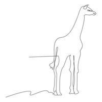 Giraffe one line continuous outline vector art drawing and simple minimalist design